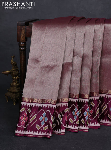 Wine Banarasi Silk - Patola Border