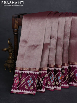 Wine Banarasi Silk - Patola Border