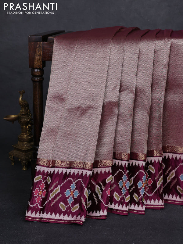 Wine Banarasi Silk - Patola Border