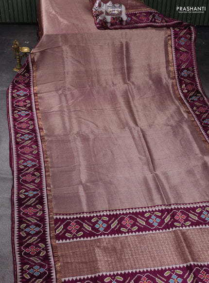 Wine Banarasi Silk - Patola Border
