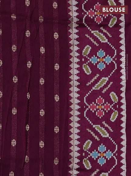 Wine Banarasi Silk - Patola Border