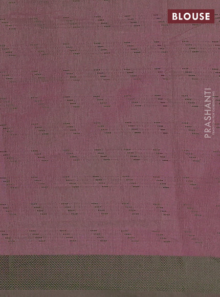 Magenta Pink & Green Semi Raw Silk Saree