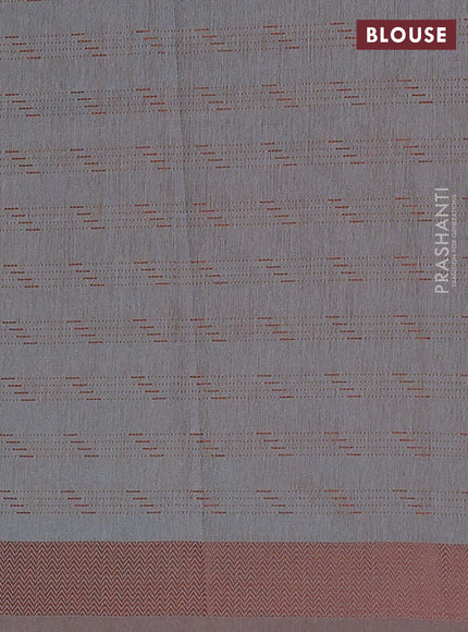 Teal Blue & Rust Semi Raw Silk Saree