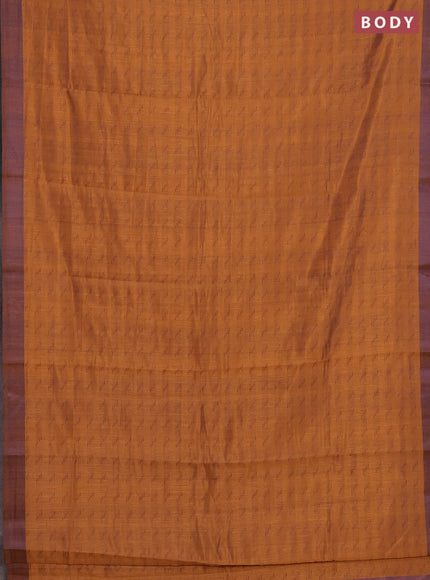 Rust & Violet Semi Raw Silk Saree