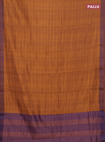 Rust & Violet Semi Raw Silk Saree