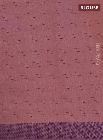 Rust & Violet Semi Raw Silk Saree