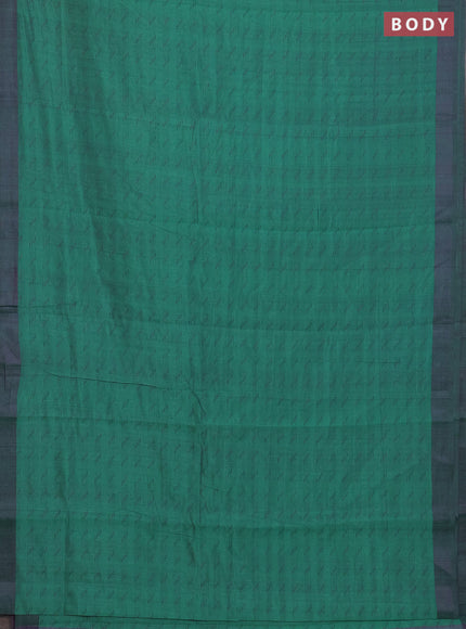 Teal Green & Purple Semi Raw Silk Saree