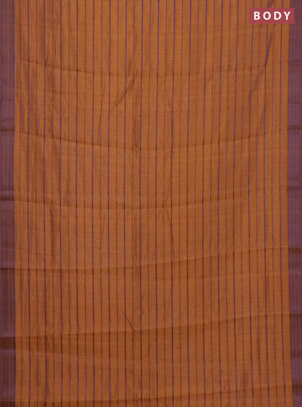 Rust & Violet Semi Raw Silk Saree