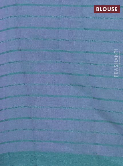 Purple & Teal Green Semi Raw Silk Saree