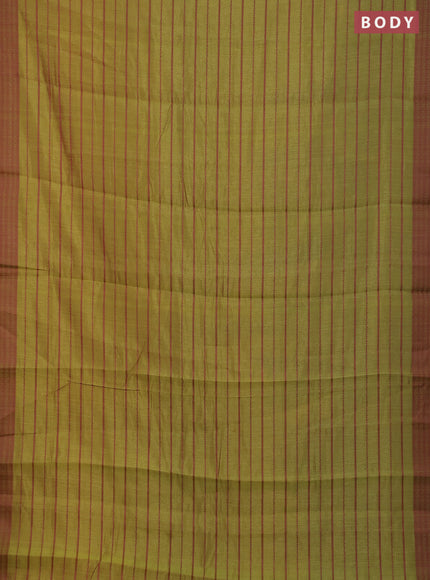 Lime Green & Pink Semi Raw Silk Saree