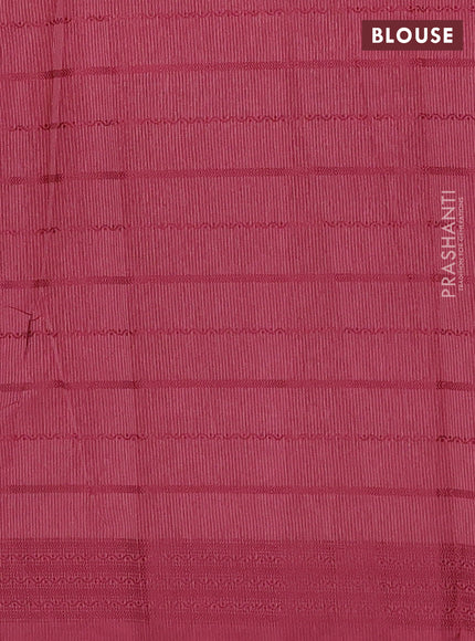 Lime Green & Pink Semi Raw Silk Saree