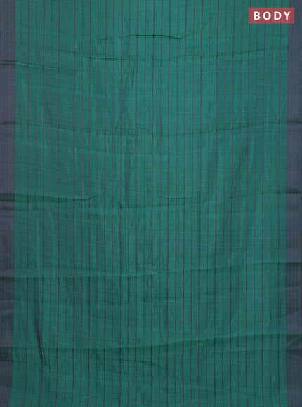 Teal Green & Purple Semi Raw Silk Saree