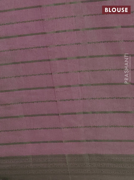 Magenta Pink & Green Semi Raw Silk Saree