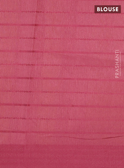 Mustard Yellow & Pink Semi Raw Silk Saree