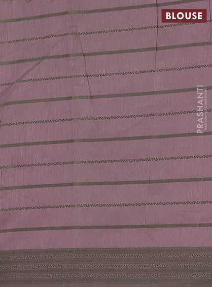 Pink & Green Semi Raw Silk Saree