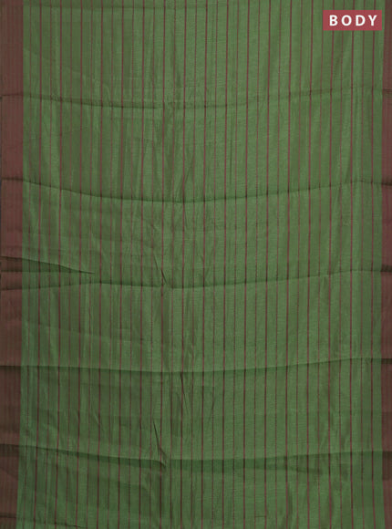 Green & Pink Semi Raw Silk Saree