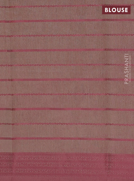 Green & Pink Semi Raw Silk Saree
