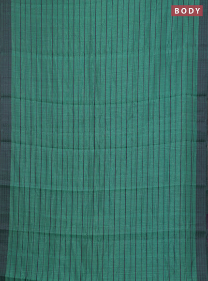 Teal Green & Purple Semi Raw Silk Saree