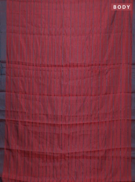 Maroon & Teal Blue Semi Raw Silk Saree