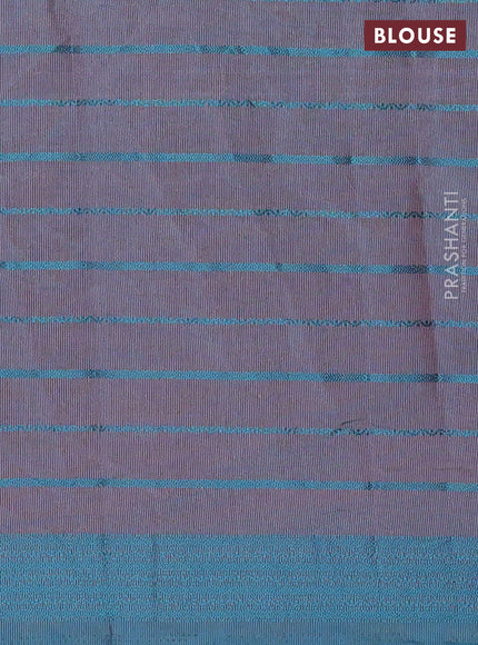 Maroon & Teal Blue Semi Raw Silk Saree
