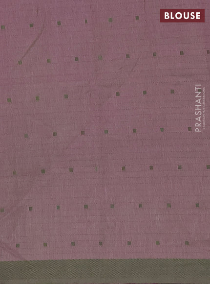 Magenta Pink & Green Semi Raw Silk Saree