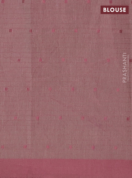 Green & Pink Semi Raw Silk Saree