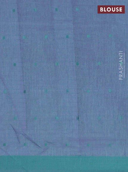 Purple & Teal Green Semi Raw Silk Saree