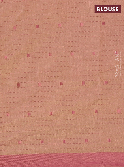 Lime Green & Pink Semi Raw Silk Saree