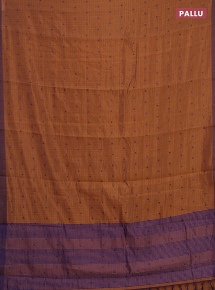 Rust & Violet Semi Raw Silk Saree