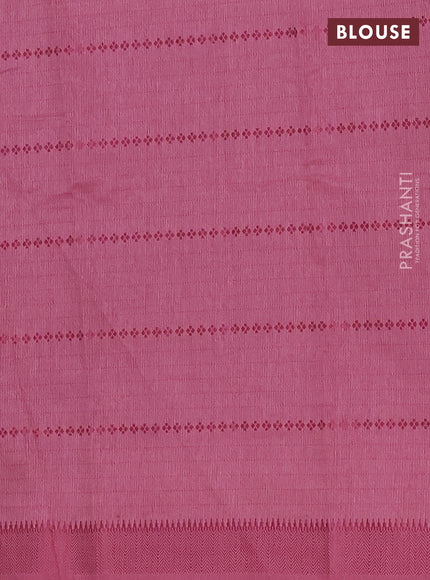 Green & Pink Semi Raw Silk Saree
