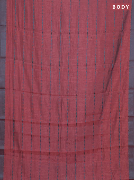 Peach & Teal Blue Semi Raw Silk Saree