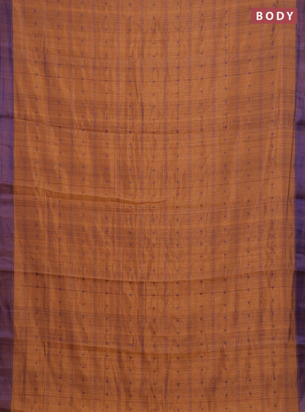 Purple & Teal Green Semi Raw Silk Saree