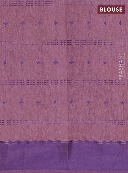 Purple & Teal Green Semi Raw Silk Saree