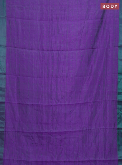 Rust & Violet Semi Raw Silk Saree