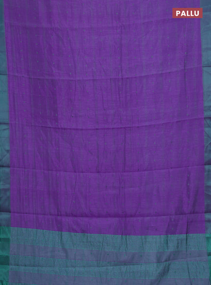 Rust & Violet Semi Raw Silk Saree