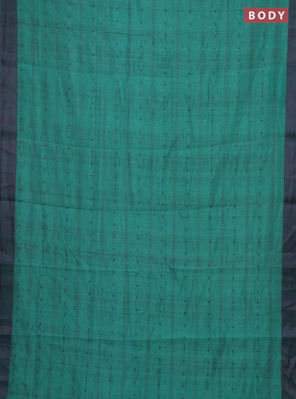 Teal Green & Purple Semi Raw Silk Saree