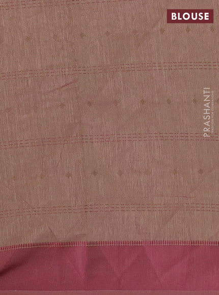 Green & Pink Semi Raw Silk Saree