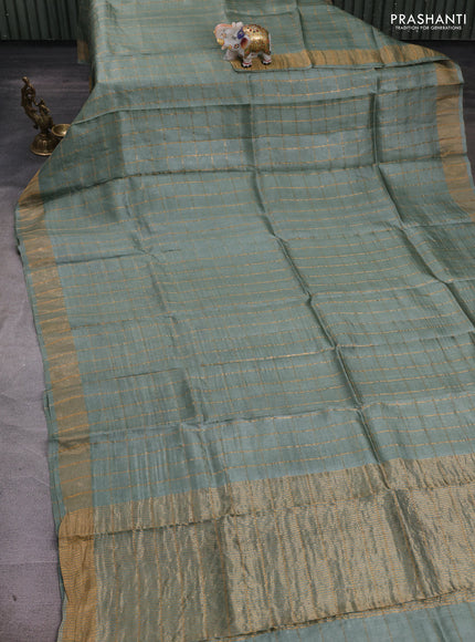 Pastel Green & Magenta Pink Pure Tussar Silk - Kalamkari Blouse