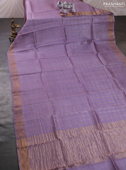 Lilac & Cs Blue Pure Tussar Silk - Kalamkari Blouse