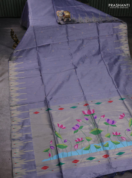 Grey Semi Paithani Saree