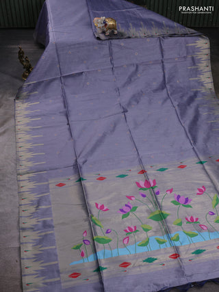 Grey Semi Paithani Saree