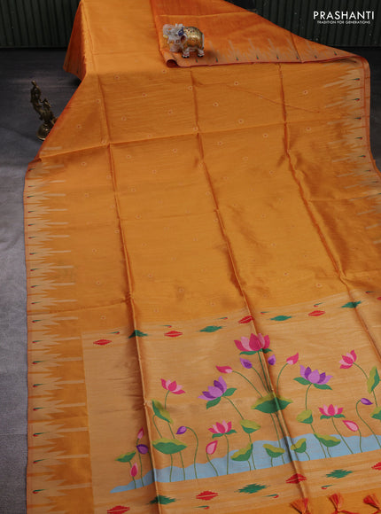 Orange Semi Paithani Saree
