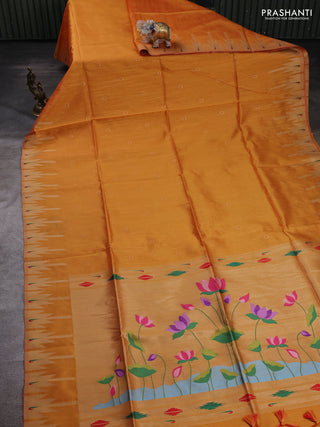 Orange Semi Paithani Saree