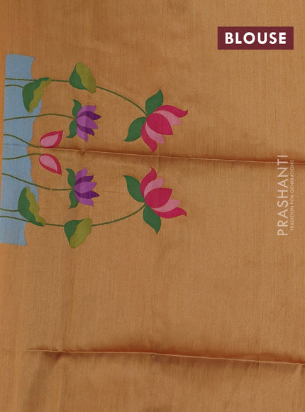 Orange Semi Paithani Saree