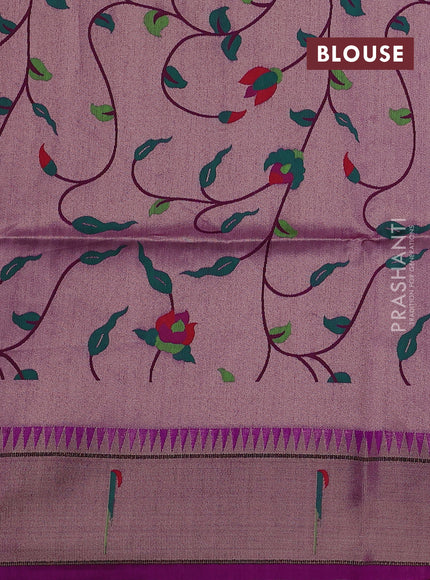 Magenta Pink Semi Paithani Saree
