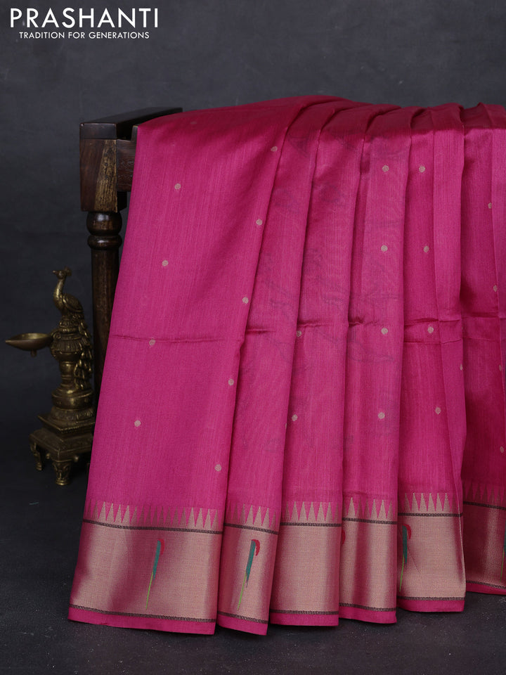 Pink Semi Paithani Saree