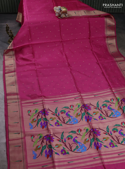 Pink Semi Paithani Saree