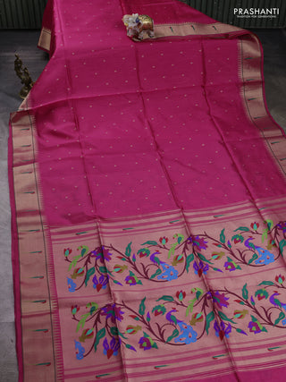 Pink Semi Paithani Saree