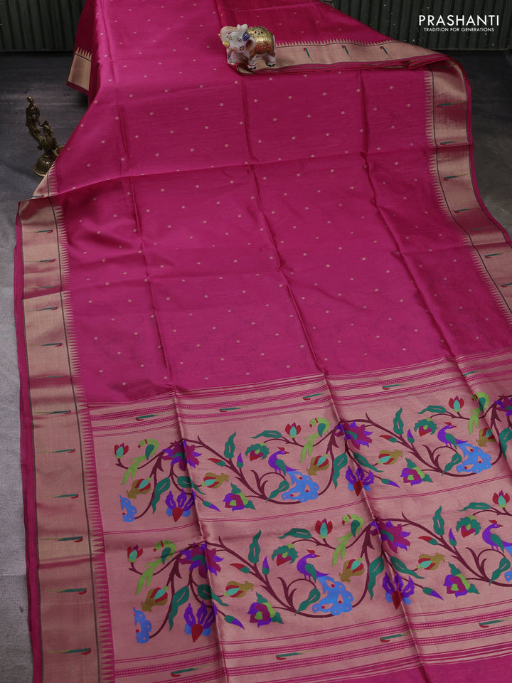 Pink Semi Paithani Saree