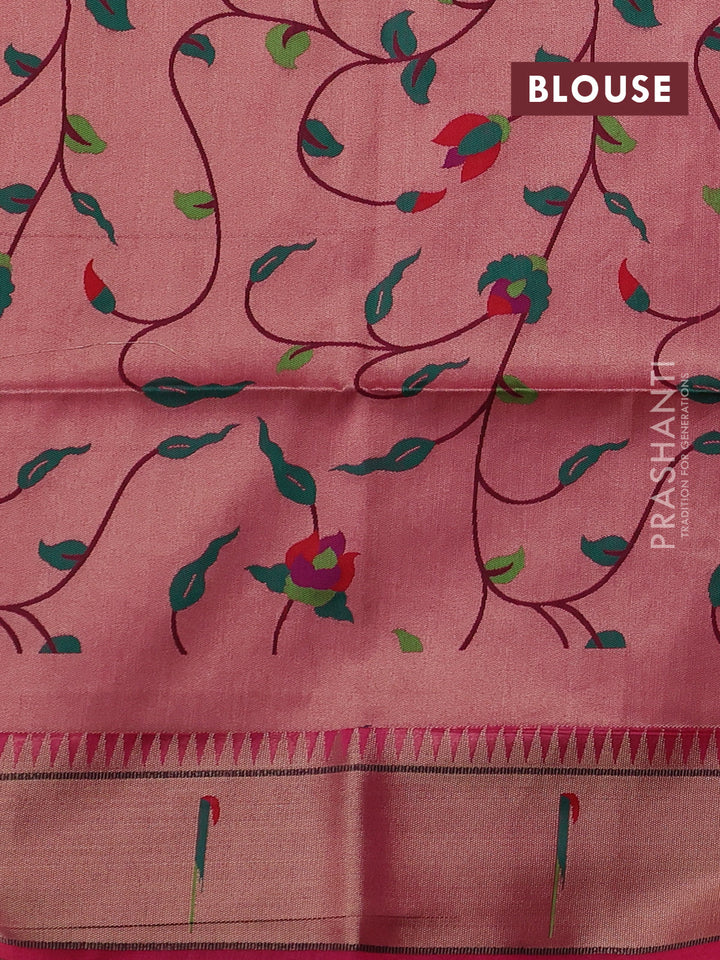 Pink Semi Paithani Saree